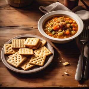 crackers and soup