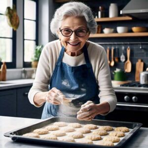 old lady baking