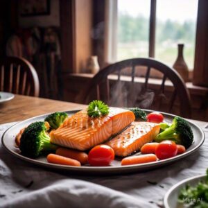 steamed salmon