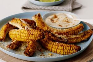 Air fryer cheesy corn ribs