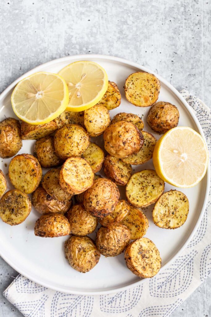 Air fryer lemon Greek potatoes